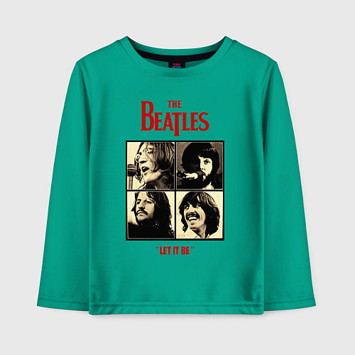 Детский лонгслив The Beatles LET IT BE / Зеленый – фото 1