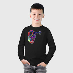 Лонгслив хлопковый детский Хедшот хайпер бест CS GO, цвет: черный — фото 2