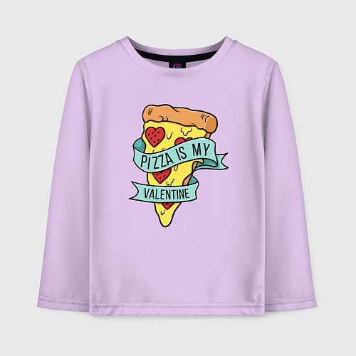 Детский лонгслив Pizza is my valentine / Лаванда – фото 1