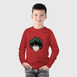 Лонгслив хлопковый детский Izuku Midoriya, цвет: красный — фото 2