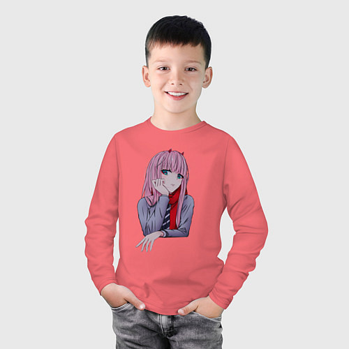Детский лонгслив Zero Two / Коралловый – фото 3
