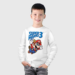 Лонгслив хлопковый детский Mario 3, цвет: белый — фото 2