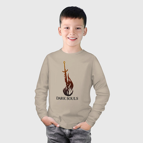 Детский лонгслив Dark Souls - Bonfire / Миндальный – фото 3