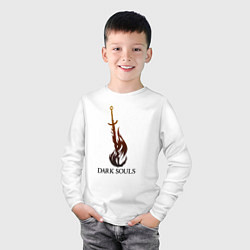 Лонгслив хлопковый детский Dark Souls - Bonfire, цвет: белый — фото 2