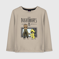Лонгслив хлопковый детский Little Nightmares 2, цвет: миндальный