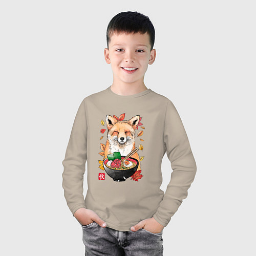 Детский лонгслив Лиса / Миндальный – фото 3