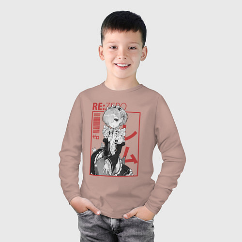 Детский лонгслив Re:Zero Rem / Пыльно-розовый – фото 3