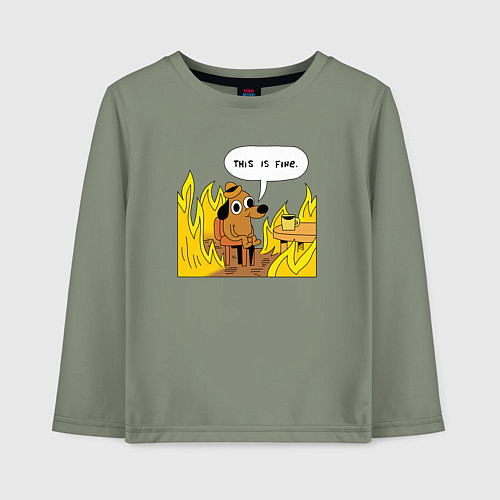 Детский лонгслив This is Fine / Авокадо – фото 1