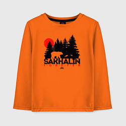 Лонгслив хлопковый детский Sakhalin forever, цвет: оранжевый