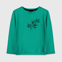 Лонгслив хлопковый детский Leaves, цвет: зеленый