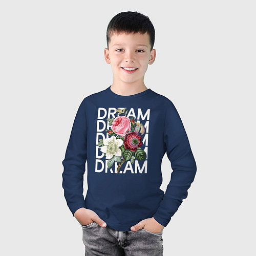 Детский лонгслив Dream / Тёмно-синий – фото 3