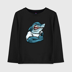 Лонгслив хлопковый детский SHARK POWER, цвет: черный