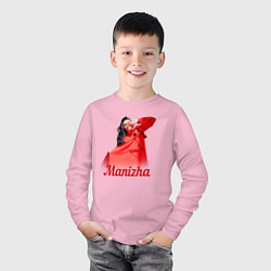 Лонгслив хлопковый детский Манижа Manizha, цвет: светло-розовый — фото 2