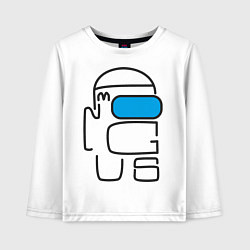 Лонгслив хлопковый детский АМОНГ АС ШРИФТ AMONG US TYPE, цвет: белый