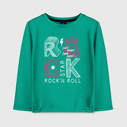 Лонгслив хлопковый детский ROCK STAR, цвет: зеленый