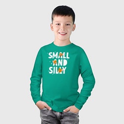 Лонгслив хлопковый детский Small and Silly, цвет: зеленый — фото 2