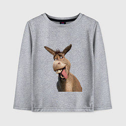 Лонгслив хлопковый детский Шрек: Осел, цвет: меланж