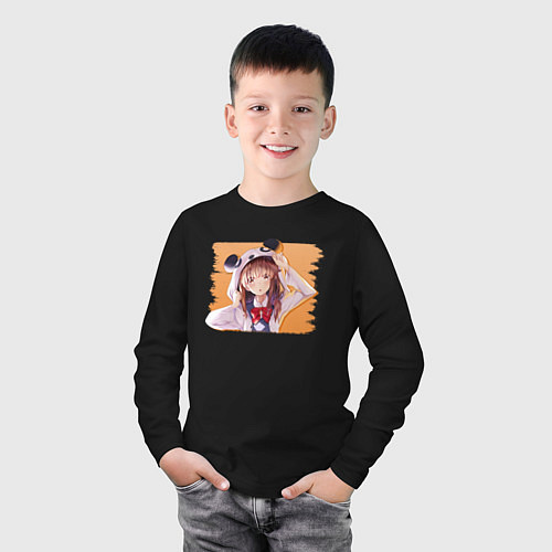 Детский лонгслив Каэдэ / Черный – фото 3