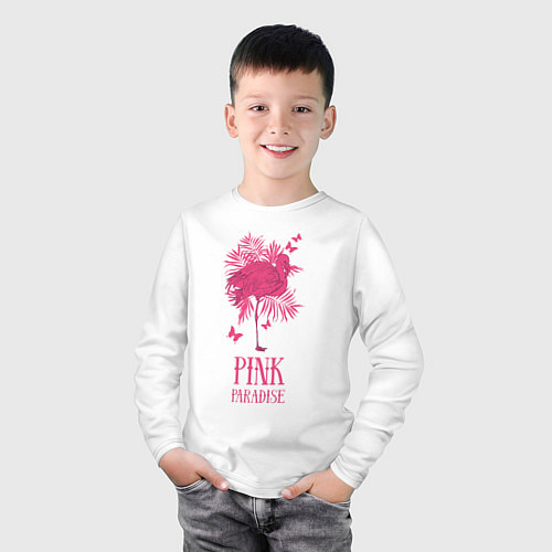 Детский лонгслив Pink paradise / Белый – фото 3