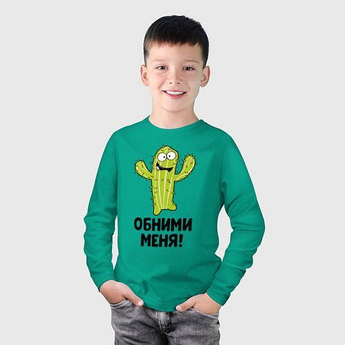 Детский лонгслив Кактус обнимашки / Зеленый – фото 3