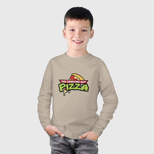 Детский лонгслив Say Pizza / Миндальный – фото 3
