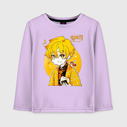 Лонгслив хлопковый детский Зеницу Агацума Kimetsu no Yaiba, цвет: лаванда