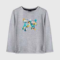 Лонгслив хлопковый детский Ученый, цвет: меланж