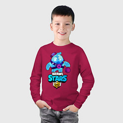 Лонгслив хлопковый детский Сквик Squeak Brawl Stars, цвет: маджента — фото 2