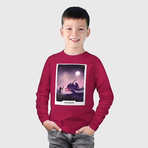 Детский лонгслив Horizon fight / Маджента – фото 3