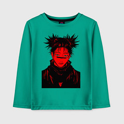 Лонгслив хлопковый детский Кровь Чосо Магическая Битва, цвет: зеленый