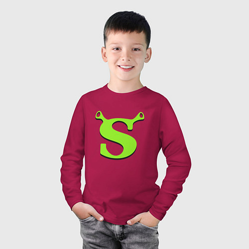 Детский лонгслив Shrek: Logo S / Маджента – фото 3