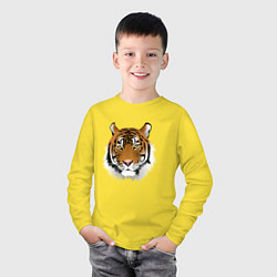 Лонгслив хлопковый детский Тигр, цвет: желтый — фото 2