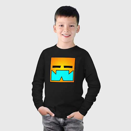 Детский лонгслив Geometry Dash: RobTop Z / Черный – фото 3