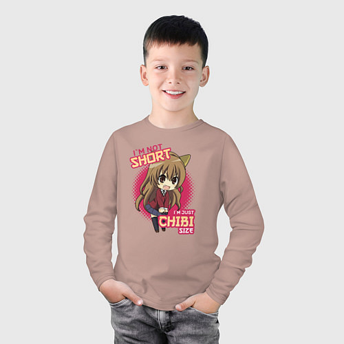 Детский лонгслив Im just chibi size / Пыльно-розовый – фото 3