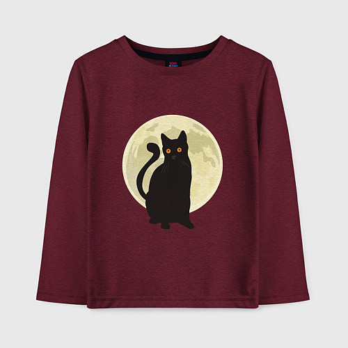 Детский лонгслив Moon Cat / Меланж-бордовый – фото 1