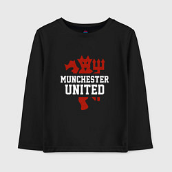 Лонгслив хлопковый детский Manchester United Red Devils, цвет: черный