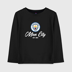 Лонгслив хлопковый детский MAN CITY EST 1894, цвет: черный