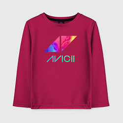 Лонгслив хлопковый детский AVICII RAIBOW, цвет: маджента
