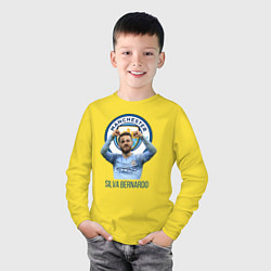 Лонгслив хлопковый детский Silva Bernardo Манчестер Сити, цвет: желтый — фото 2