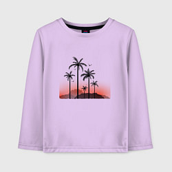 Лонгслив хлопковый детский Palm tree, цвет: лаванда