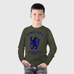 Лонгслив хлопковый детский Chelsea Est. 1905, цвет: меланж-хаки — фото 2