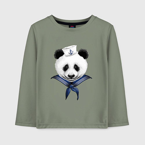 Детский лонгслив Captain Panda / Авокадо – фото 1