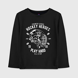 Лонгслив хлопковый детский Хоккей PLAY HARD, цвет: черный