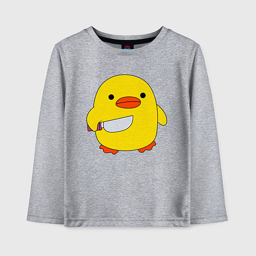 Детский лонгслив УТКА С НОЖОМ КРУГЛЯШ / Меланж – фото 1