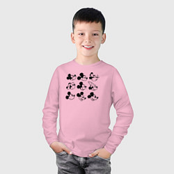 Лонгслив хлопковый детский Микки Маус, цвет: светло-розовый — фото 2