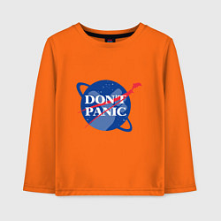 Лонгслив хлопковый детский Без паники, цвет: оранжевый