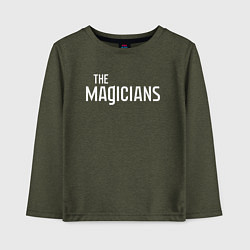 Лонгслив хлопковый детский The Magicians, цвет: меланж-хаки