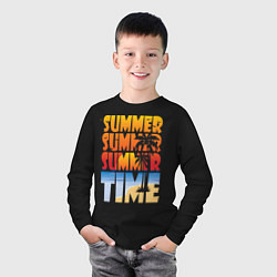 Лонгслив хлопковый детский SUMMER TIME, цвет: черный — фото 2