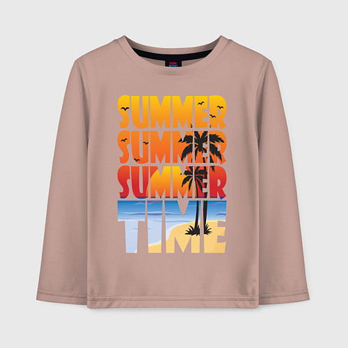 Детский лонгслив SUMMER TIME / Пыльно-розовый – фото 1