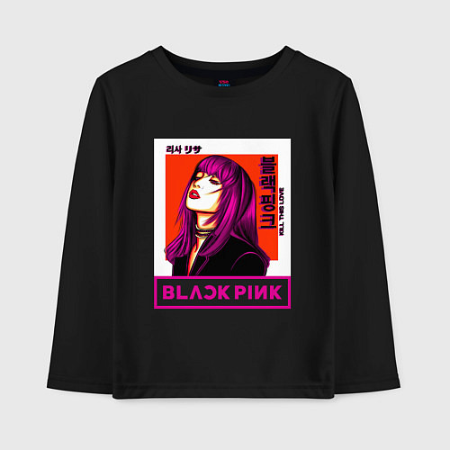 Детский лонгслив Лиса / Черный – фото 1